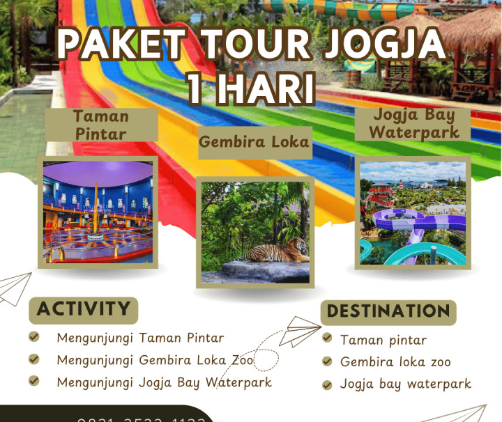 Paket Tour Jogja 1 Hari Taman Pintar, Gembira Loka Zoo, Dan Jogja Bay Waterpark