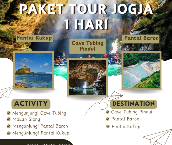 Paket Tour Jogja 1 Hari: Cave Tubing Pindul, Pantai Baron Dan Pantai Kukup