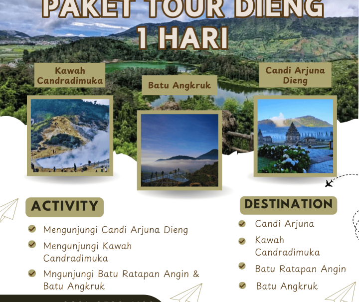 Paket Tour Dieng 1 Hari: Candi Arjuna Dieng, Kawah Candramuka, Batu Ratapan Angin Dan Batu Angkruk