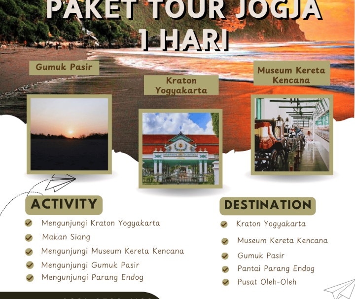 Paket Tour Jogja 1 Hari: Keraton, Museum Kereta Kencana, Gumuk Pasir, Parang Endog