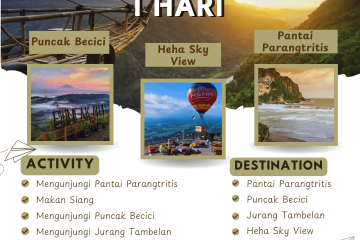 Paket Tour Jogja 1 Hari: Pantai Parangtritis, Puncak Becici, Jurang Tambelan Dan Heha Sky View