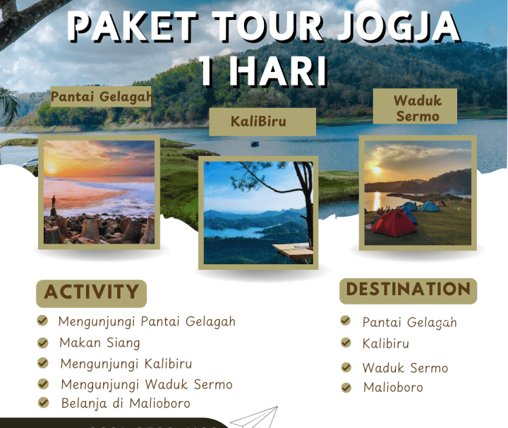 Paket Tour Jogja 1 Hari: Pantai Glagah, Kalibiru Dan Waduk Sermo