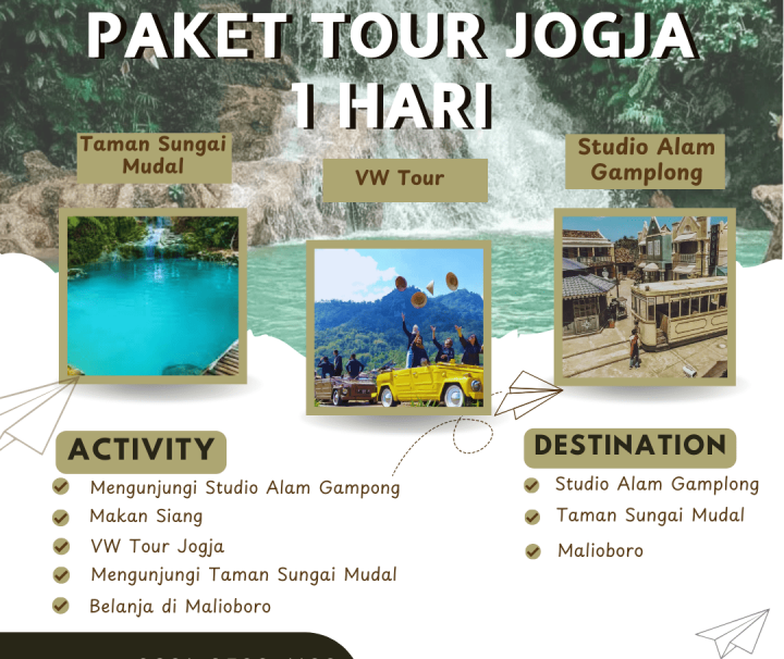 Paket Tour Jogja 1 Hari: Studio Alam Gamplong, VW tour dan Taman Sungai Mudal