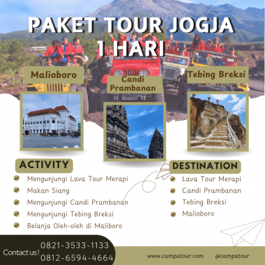 Paket Tour Jogja 1 Hari: Lava Tour Merapi, Candi Prambanan, Tebing Breksi Dan Malioboro