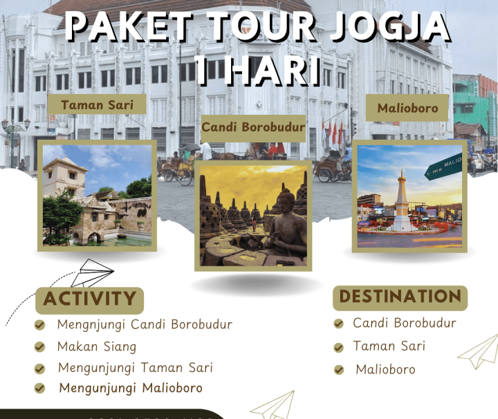 Paket Tour Jogja 1 Hari: Taman Sari, Candi Borobudur dan Malioboro