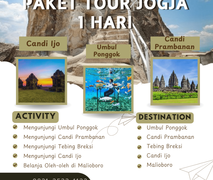 Paket Tour Jogja 1 Hari: Umbul Ponggok, Candi Prambanan, Tebing Breksi Dan Candi Ijo