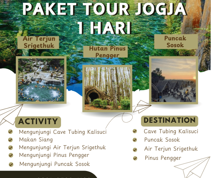 Paket Tour Jogja 1 Hari: Cave Tubing Kalisuci, Air Terjun Srigethuk, Pinus Pengger Dan Puncak Sosok