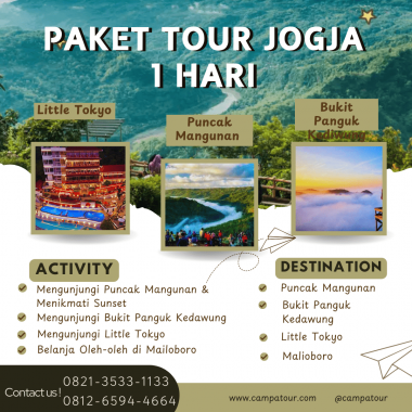 Paket Tour Jogja 1 Hari: Puncak Mangunan, Bukit Panguk Kediwung, Dan Little Tokyo