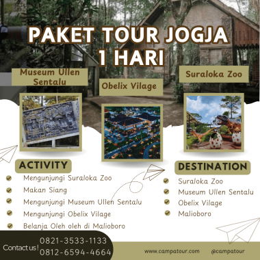 Paket Tour Jogja 1 Hari: Suraloka Zoo, Museum Ullen Sentalu Dan Obelix Village