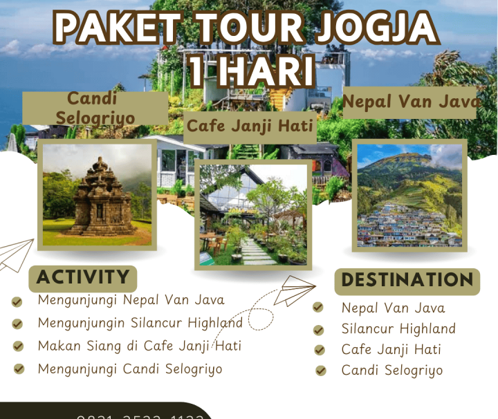 Paket Tour Jogja 1 Hari: Nepal Van Java, Silancur Highland, Candi Selogriyo Dan Café Janji Hati