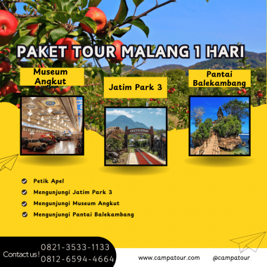 Paket Tour Malang 1 Hari: Petik Apel, Jatim Park 3, Museum Angkut Dan Pantai Balekambang