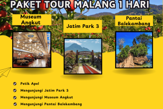 Paket Tour Malang 1 Hari: Petik Apel, Jatim Park 3, Museum Angkut Dan Pantai Balekambang