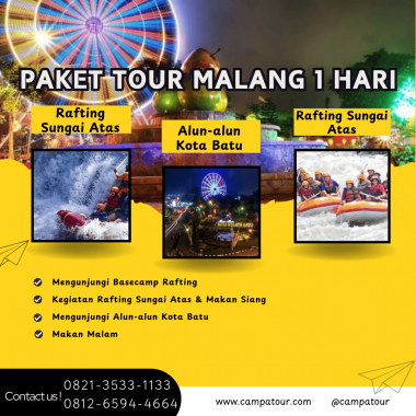Paket Tour Malang 1 Hari: Rafting Sungai Atas Dan Alun Alun Kota Batu