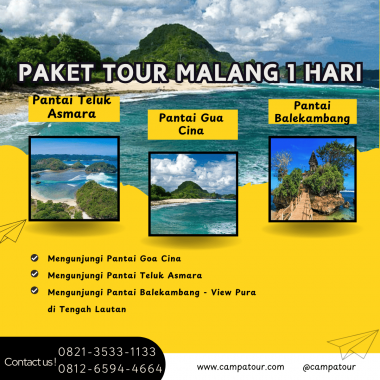 Paket Tour Malang 1 Hari: Pantai Balekambang, Pantai Goa Cina Dan Pantai Teluk Asmara