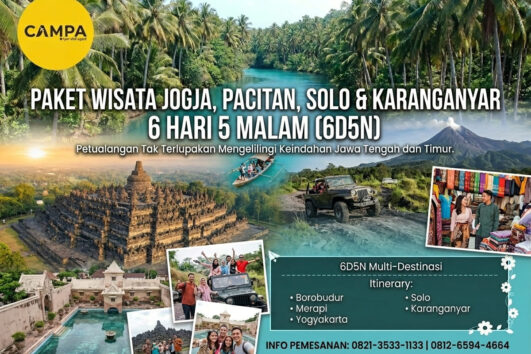 Paket Tour Jogja, Pacitan, Solo dan Karangayar 6 Hari 5 Malam (6H5M)_Campa Tour