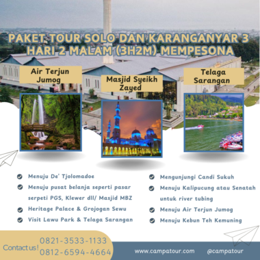Paket Tour Solo dan Karanganyar 3 Hari 2 Malam (3H2M) Mempesona