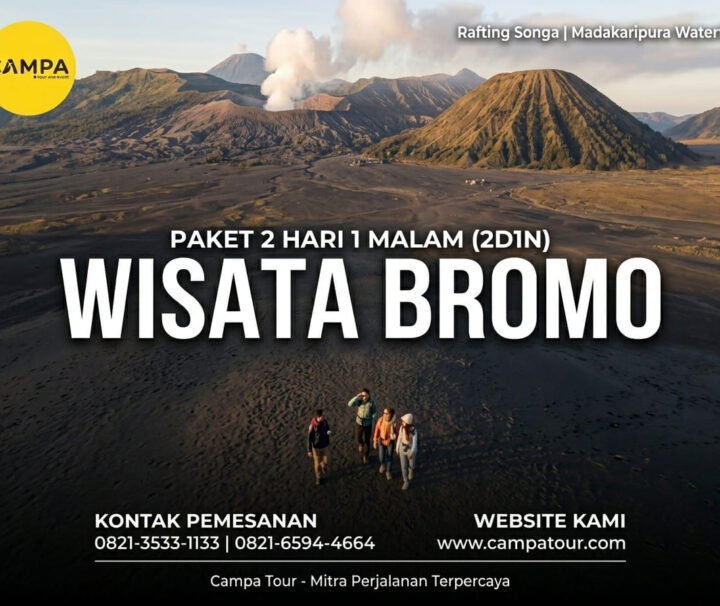 Paket Tour Bromo 2 Hari 1 Malam (2H1M): Rafting Songa dan Air Terjun Madakaripura bersama Campa Tour