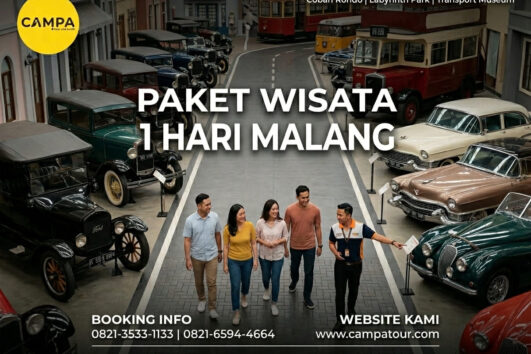 Paket Tour Malang 1 Hari: Coban Rondo, Taman Labirin Dan Museum Angkut bersama Campa Tour