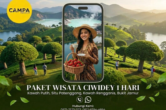 Paket Tour Ciwidey 1 Hari: Kawah Putih, Situ Patenggang, Kawah Rengganis dan Bukit Jamur bersama Campa Tour