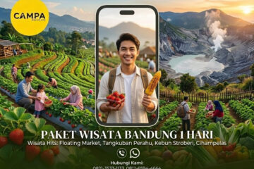 Paket Tour Bandung 1 Hari: Floating Market, Tangkuban Perahu, Kebun Strawberry, Shopping Tour Di Cihampelas bersama Campa Tour