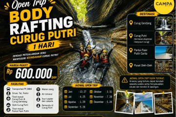 Open Trip Body Rafting Curug Putri 1 Hari bersama Campa Tour