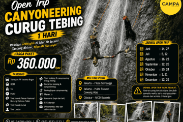 Open Trip Canyoneering Curug Tebing 1 Hari bersama Campa Tour