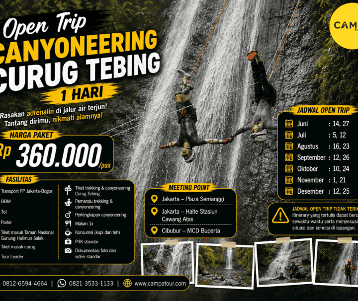 Open Trip Canyoneering Curug Tebing 1 Hari bersama Campa Tour