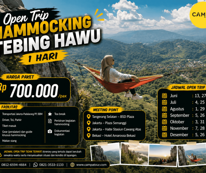 Open Trip Hammoking Tebing Hawu 1 Hari bersama Campa Tour