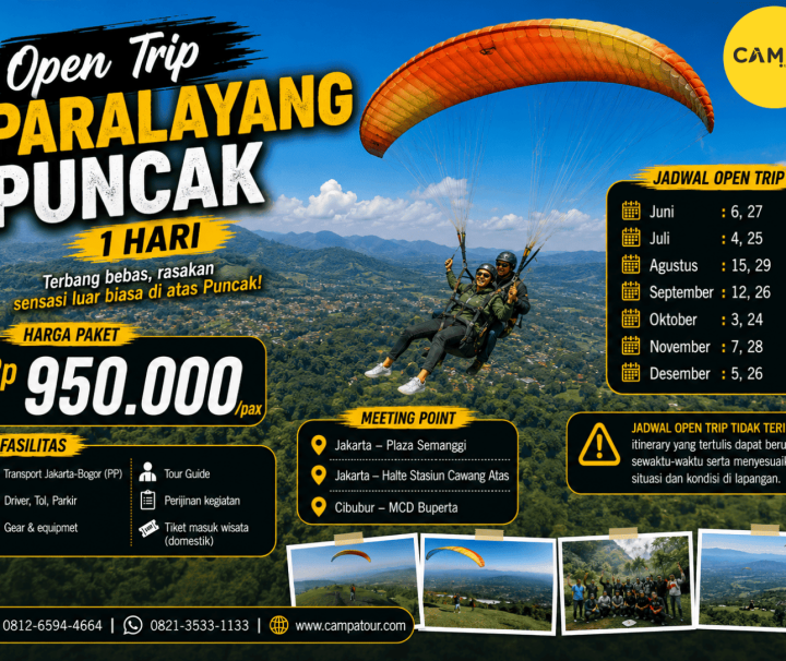 Open Trip Paralayang Puncak 1 Hari bersama Campa Tour