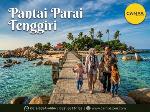 Pantai Parai Tenggiri dalam paket Tour Bangka bersama Campa Tour