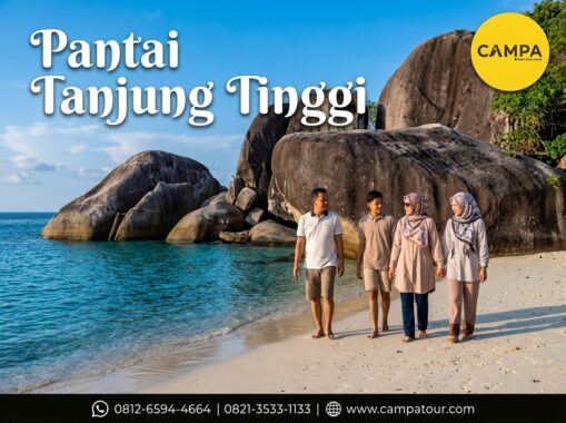 Pantai Tanjung Tinggi dalam paket Tour Bangka bersama Campa Tour