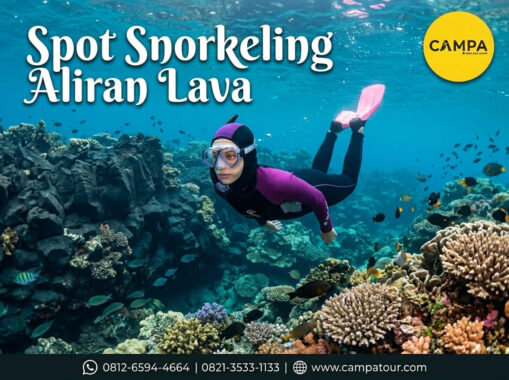 Spot Snorkeling Aliran Lava dalam paket Tour Banda Neira bersama Campa Tour