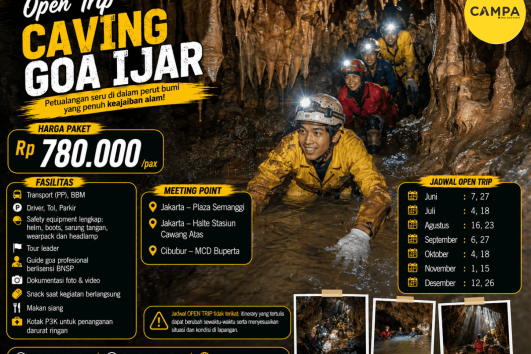 Open Trip Caving Goa Ijar yang dipandu oleh Campa Tour