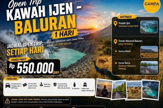 Open Trip Kawah Ijen - Baluran 1 Hari bersama Campa Tour