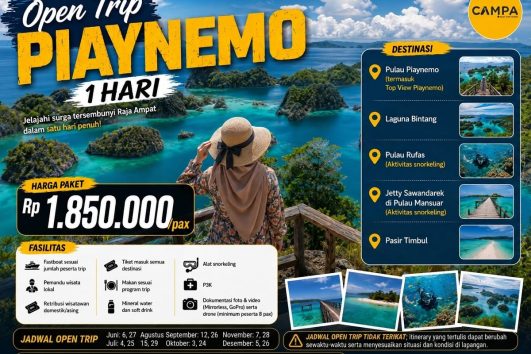 Open Trip Piaynemo 1 Hari bersama Campa Tour