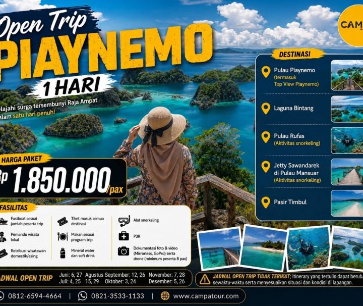 Open Trip Piaynemo 1 Hari bersama Campa Tour