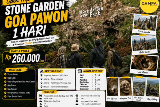Open Trip Stone Garden Goa Pawon 1 Hari yang dipandu oleh Campa Tour
