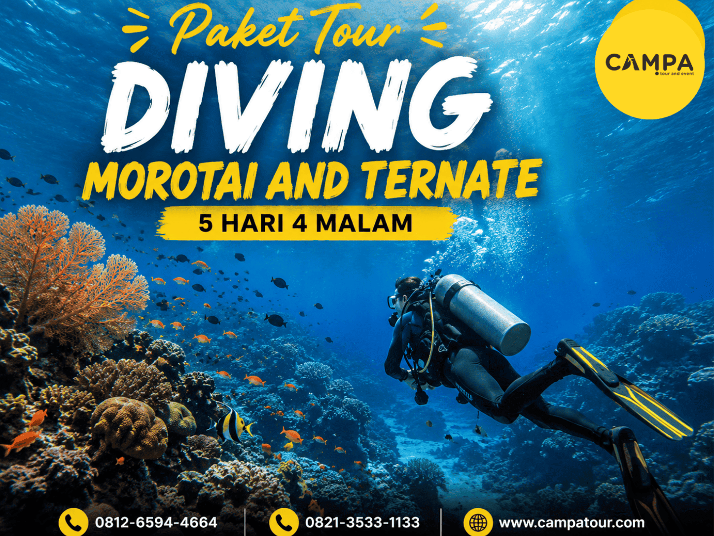 Paket Tour Diving Morotai dan Ternate 5 Hari 4 Malam (5H4M) bersama Campa Tour