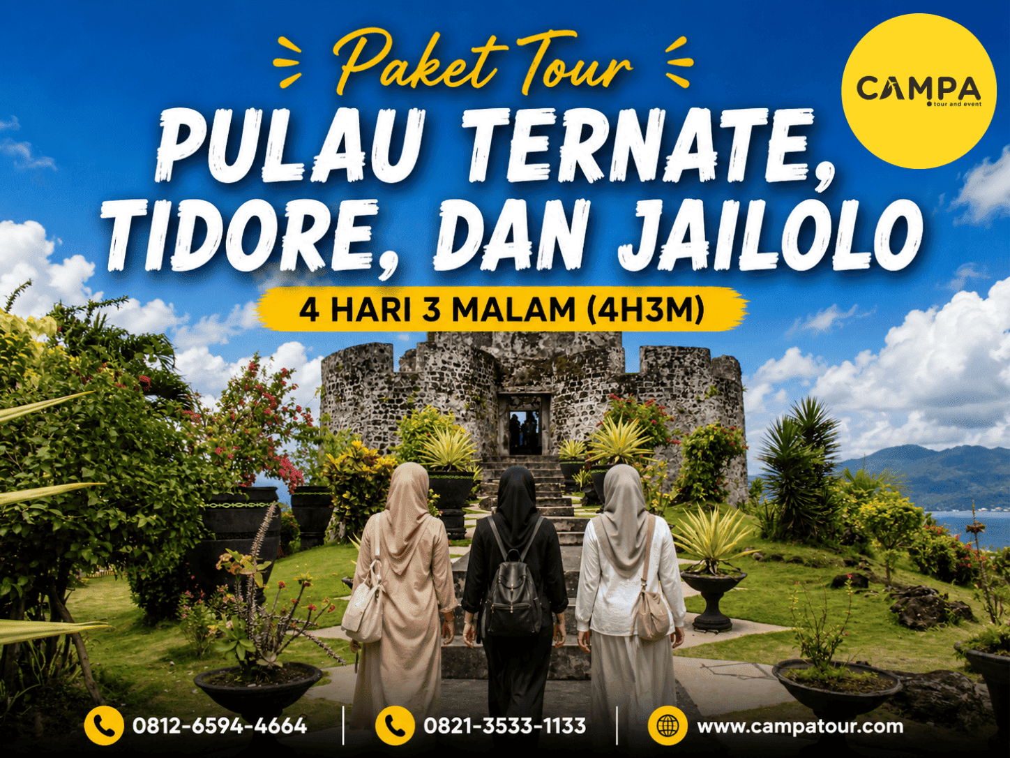 Paket Tour Pulau Ternate, Tidore dan Jailolo 4 Hari 3 Malam (4H3M) bersama Campa Tour