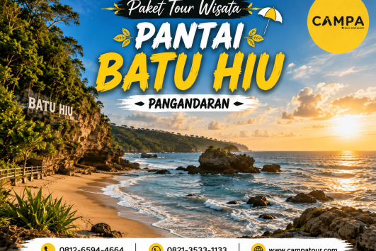 Paket Tour Wisata Pantai Batu Hiu Pangandaran bersama Campa Tour