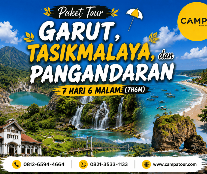 Paket Tour Wisata garut Tasikmalaya, dan Pangandaran 7 Hari 6 Malam (7H6M) bersama Campa Tour