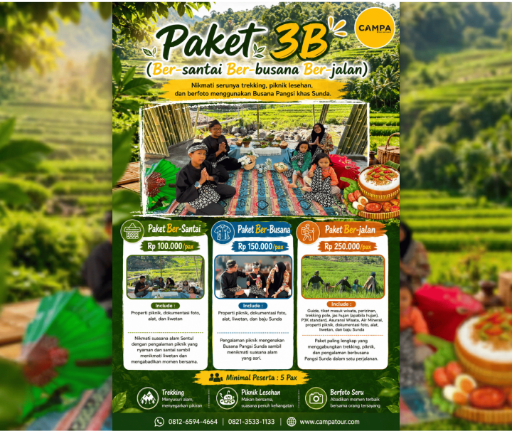 Paket Trekking Sentul 3B (Bersantai, Berbusana, Berjalan)