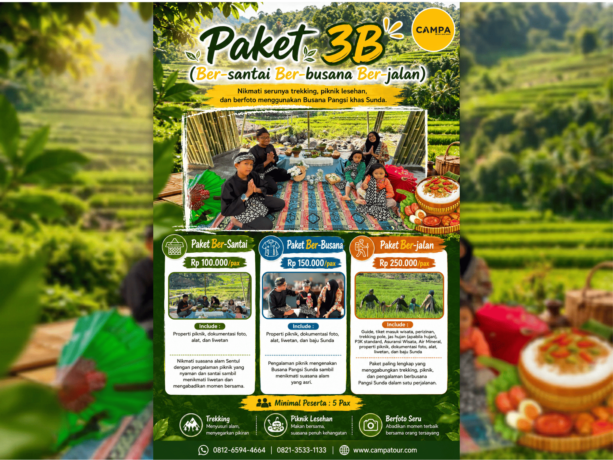 Paket Trekking Sentul 3B (Bersantai, Berbusana, Berjalan)