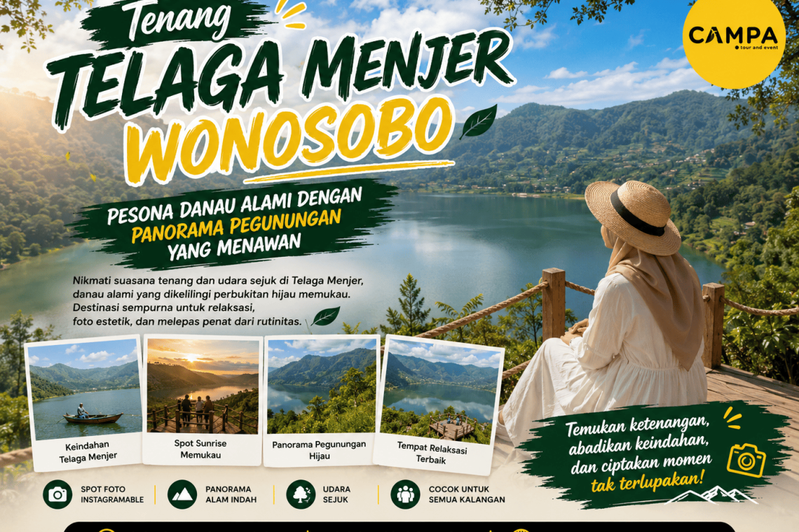 Telaga Menjer Wonosobo, Pesona Danau Alami dengan Panorama Pegunungan yang Menawan - Campa Tour