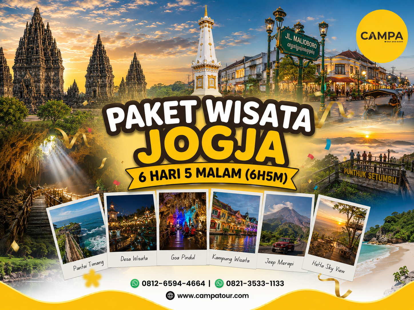Tour Jogja 6 Hari 5 Malam (6H5M)