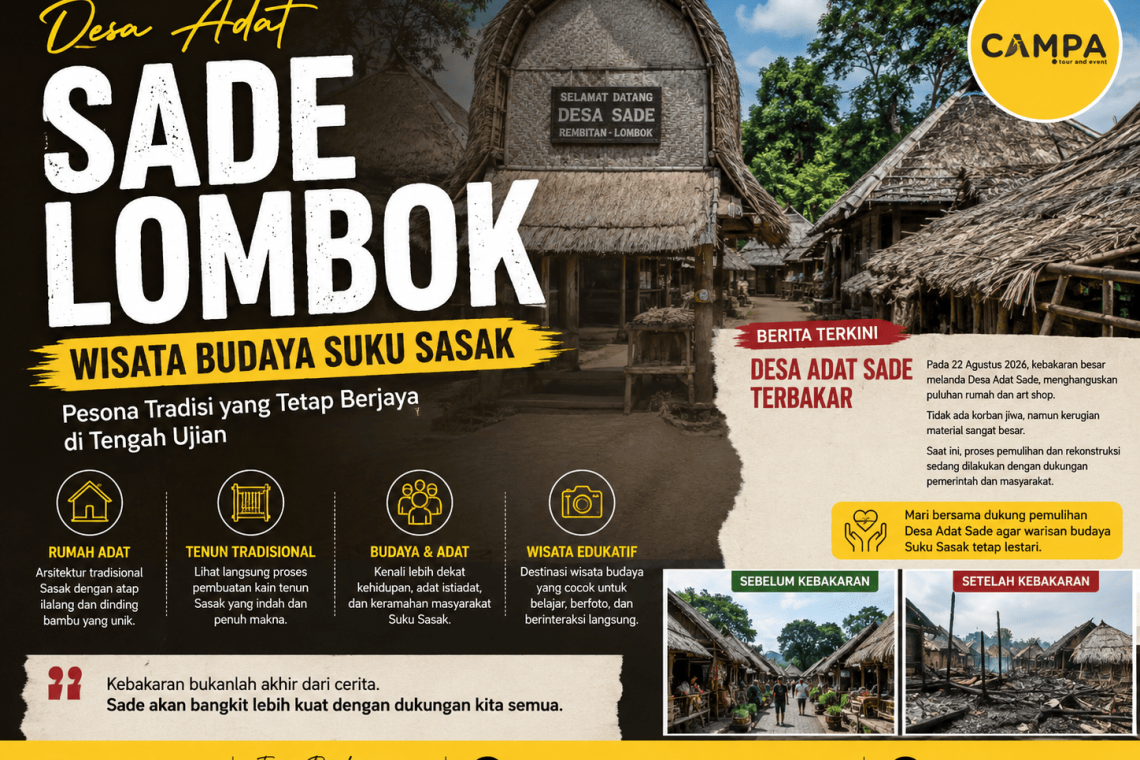 Desa Adat Sade Lombok Wisata Budaya Suku Sasak dan Kondisi Terkini Pascakebakaran