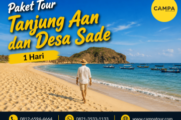 Paket Tour Tanjung Aan dan Desa Sade 1 Hari bersama Campa Tour