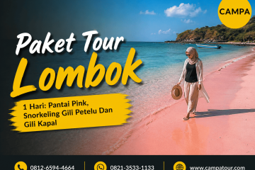 Paket Tour Wisata Lombok 1 Hari mengunjungi Pantai Pink, Snorkeling Gili Petelu dan Gili Kapal bersama Campa Tour