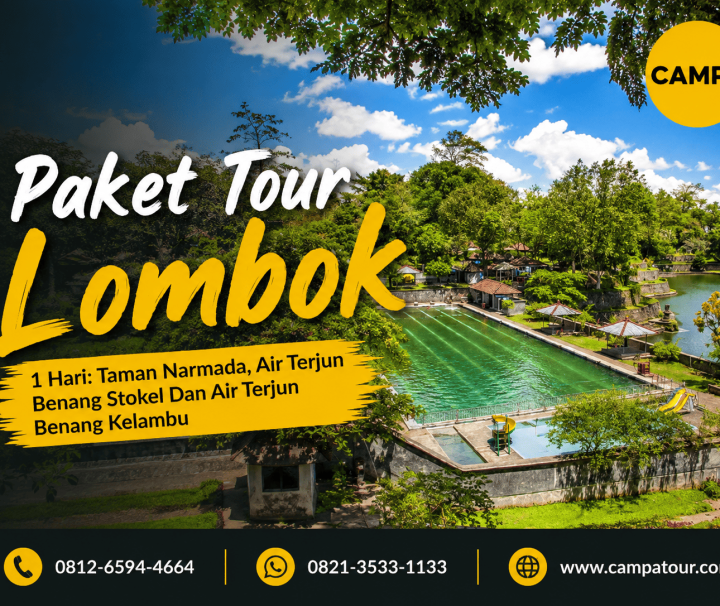 Paket Tour Wisata Lombok 1 Hari mengunjungi Taman Narmada, AIr Terjun Benang stokel dan Air terjun Benang Kelambu bersama Campa Tour