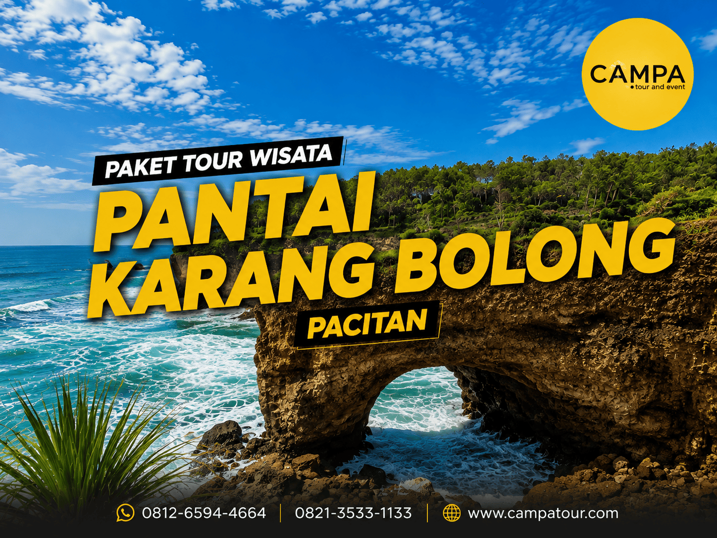 Paket Tour Wisata Pantai Karang Bolong Pacitan bersama Campa Tour